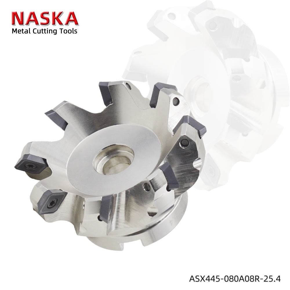 ASX445-080A08R-25.4 45度平面铣刀盘图3